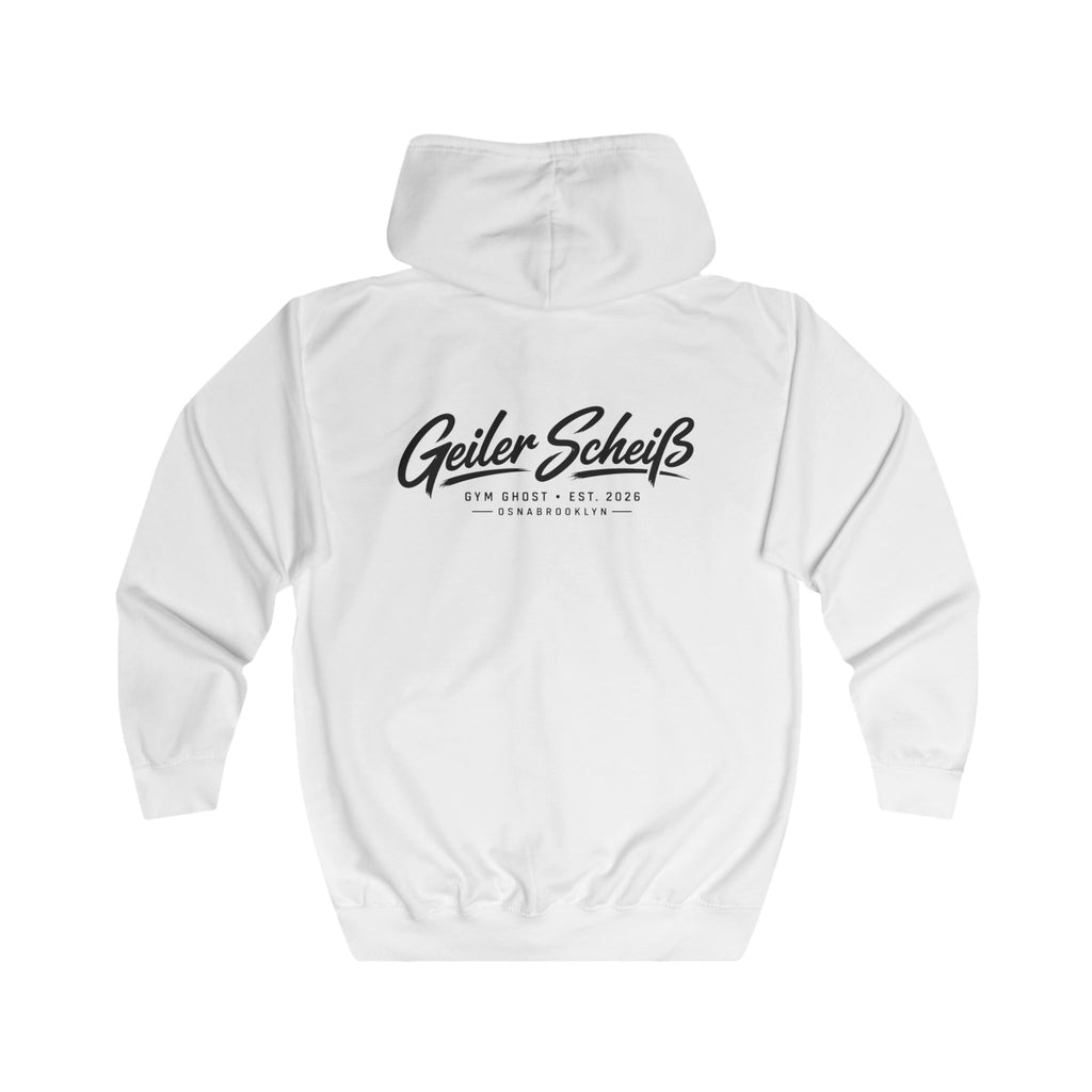 Ghost Zipper white "Geiler Scheiss" Unisex