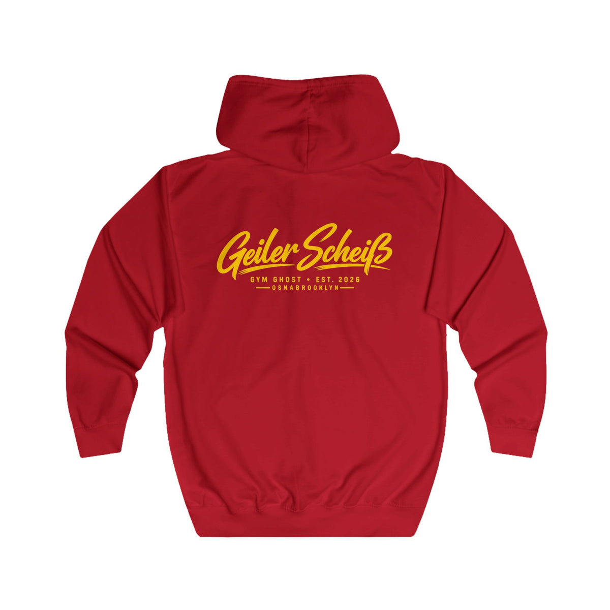 Ghost Zipper Red "Geiler Scheiss" Unisex