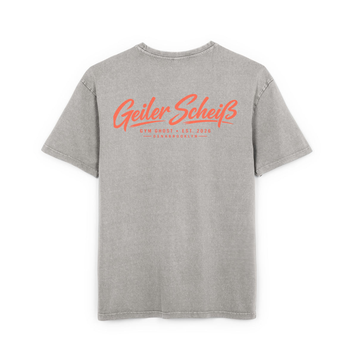Oversize Tee Gym Ghost Asphalt & Orange "Geiler Scheiss" unisex