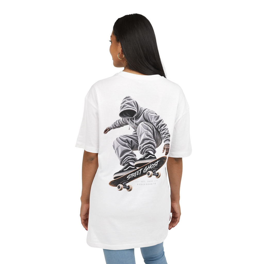 Street Ghost Urban Souls Nr1:white Skater Heavy Oversize Tee (7.0 oz /yd² (240 g/m²)