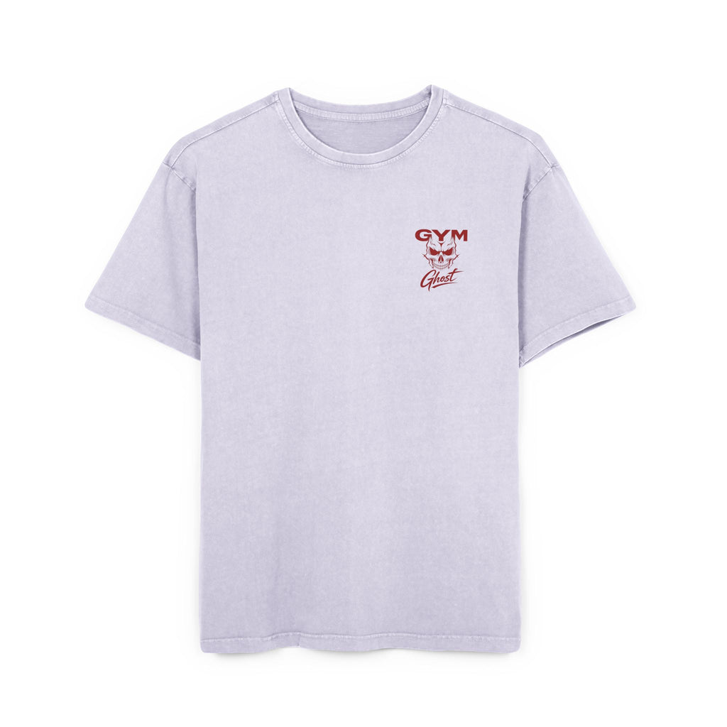 GYM GHOST Acid Wash Oversize T-Shirt – Soft Lilac & Burgund "Pain & Gain" | Gym & Streetwear