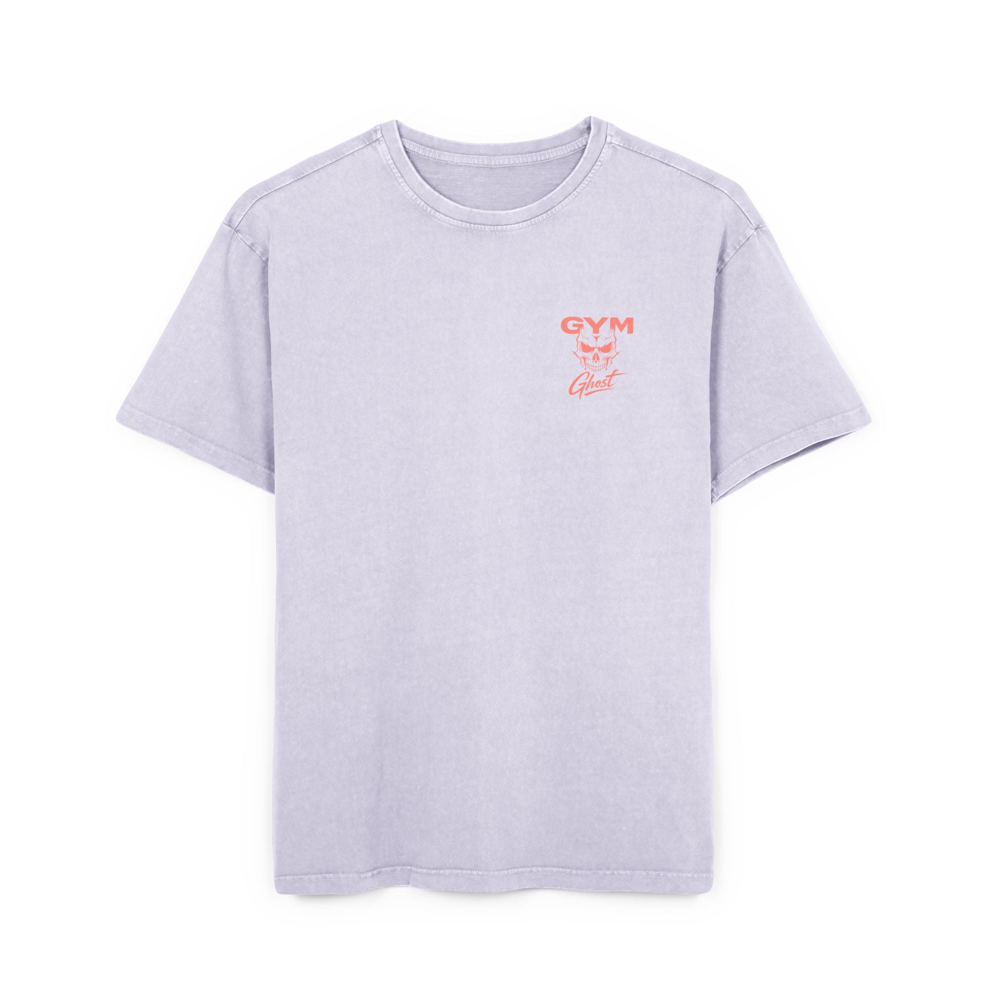 GYM GHOST Acid Wash Oversize T-Shirt – Soft Lilac & Lachs "Geiler Scheiss" | Gym & Streetwear