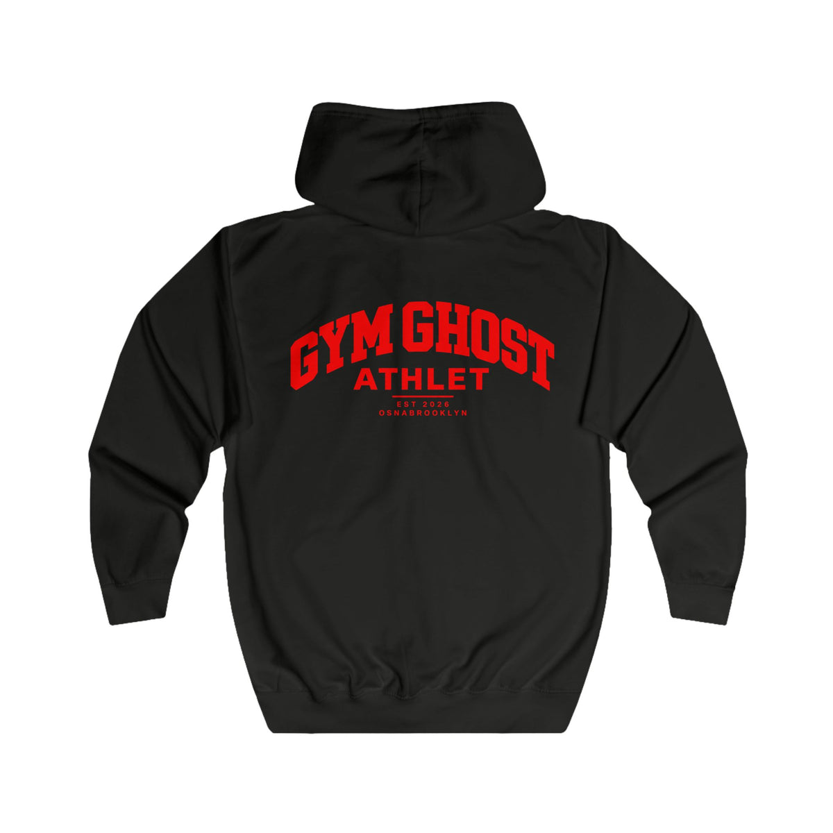 Full Zip Hoodie Black Gym Ghost Unisex