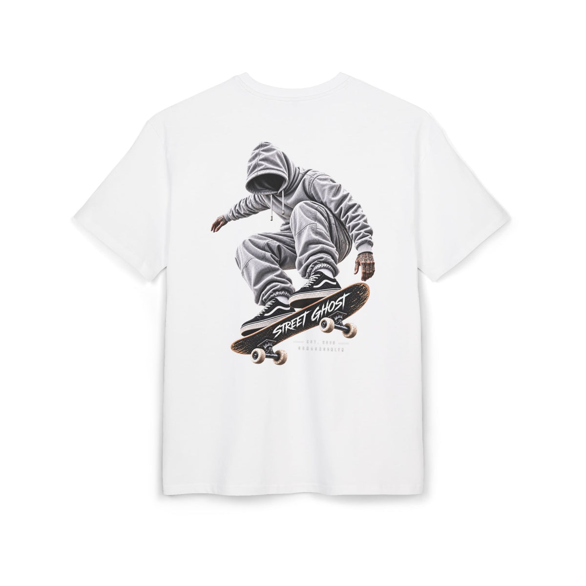 Street Ghost Urban Souls Nr1:white Skater Heavy Oversize Tee (7.0 oz /yd² (240 g/m²)
