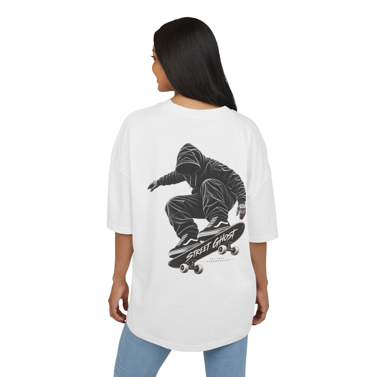 Street Ghost Urban Souls Nr 1: Skater white Oversize Unisex extra Heavy (8.5 oz /yd² (300 g/m²)