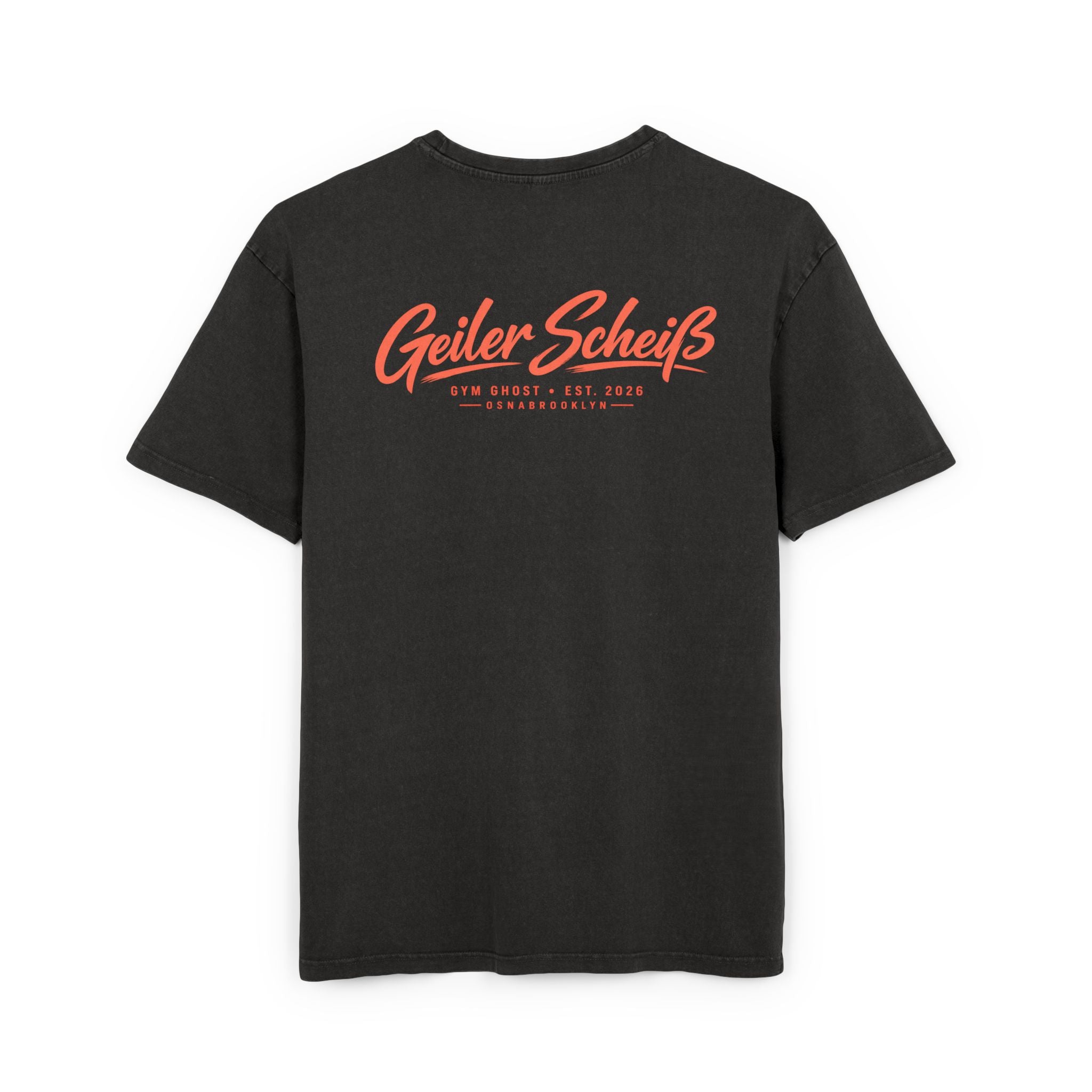 Oversize Tee Gym Ghost Black & Orange "Geiler Scheiss" unisex