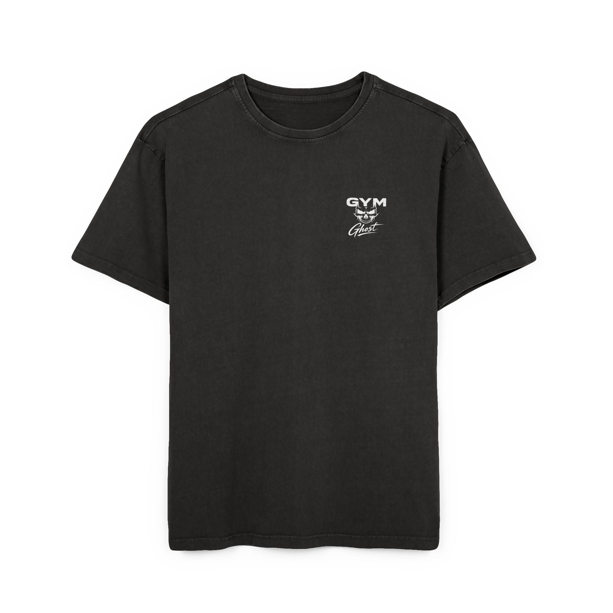 GYM GHOST Acid Wash Oversize T-Shirt – Black & White "Geiler Scheiss" | Gym & Streetwear