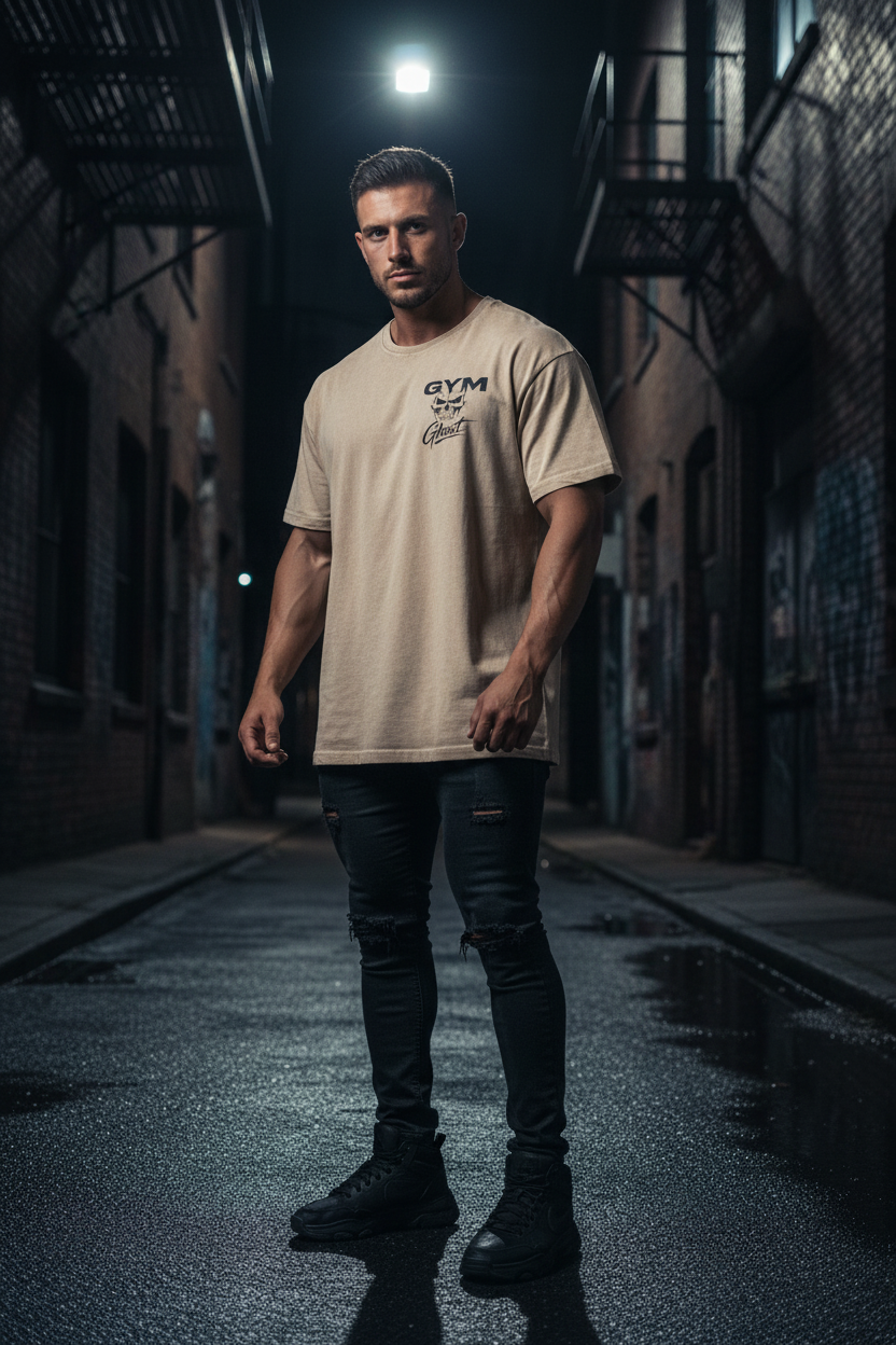 GYM GHOST Acid Wash Union Beige – Street Lifestyle