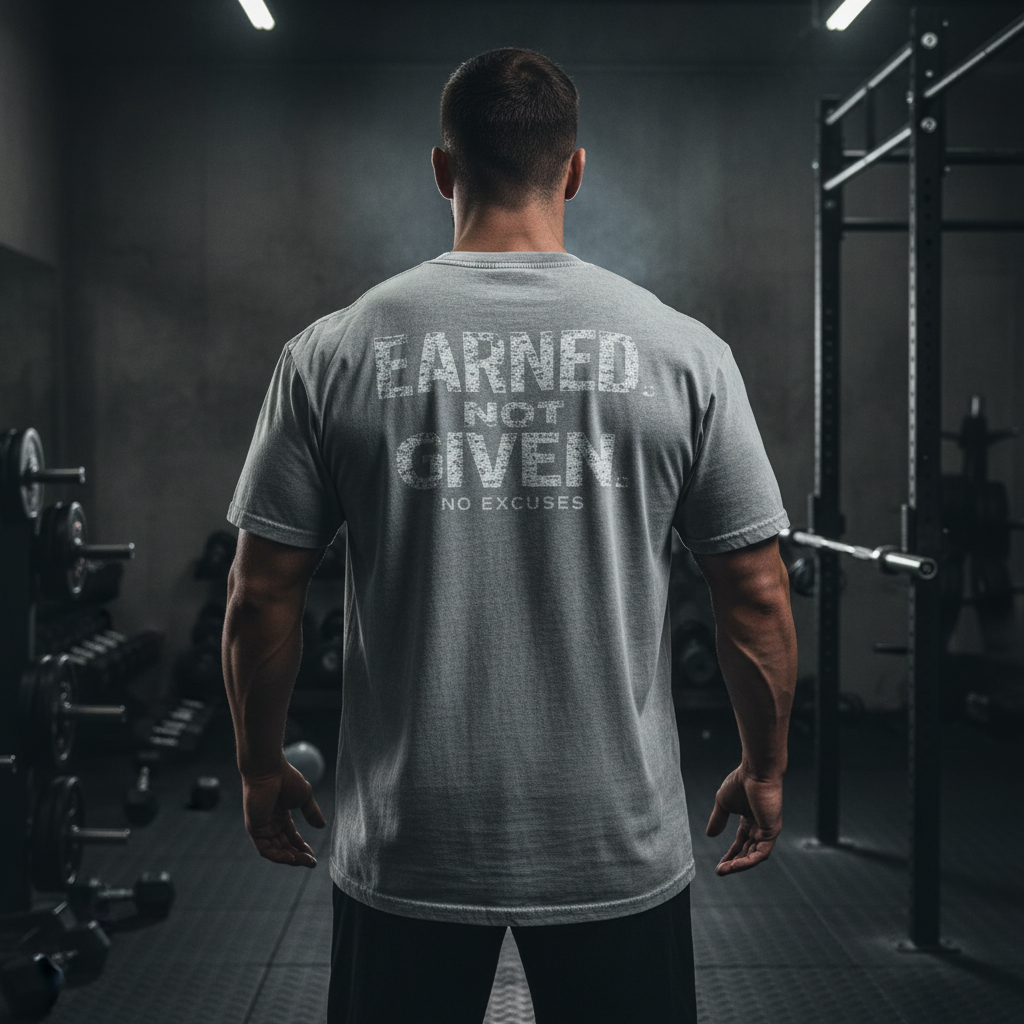GYM GHOST Acid Wash Asphalt – Earned Not Given Backprint Mann