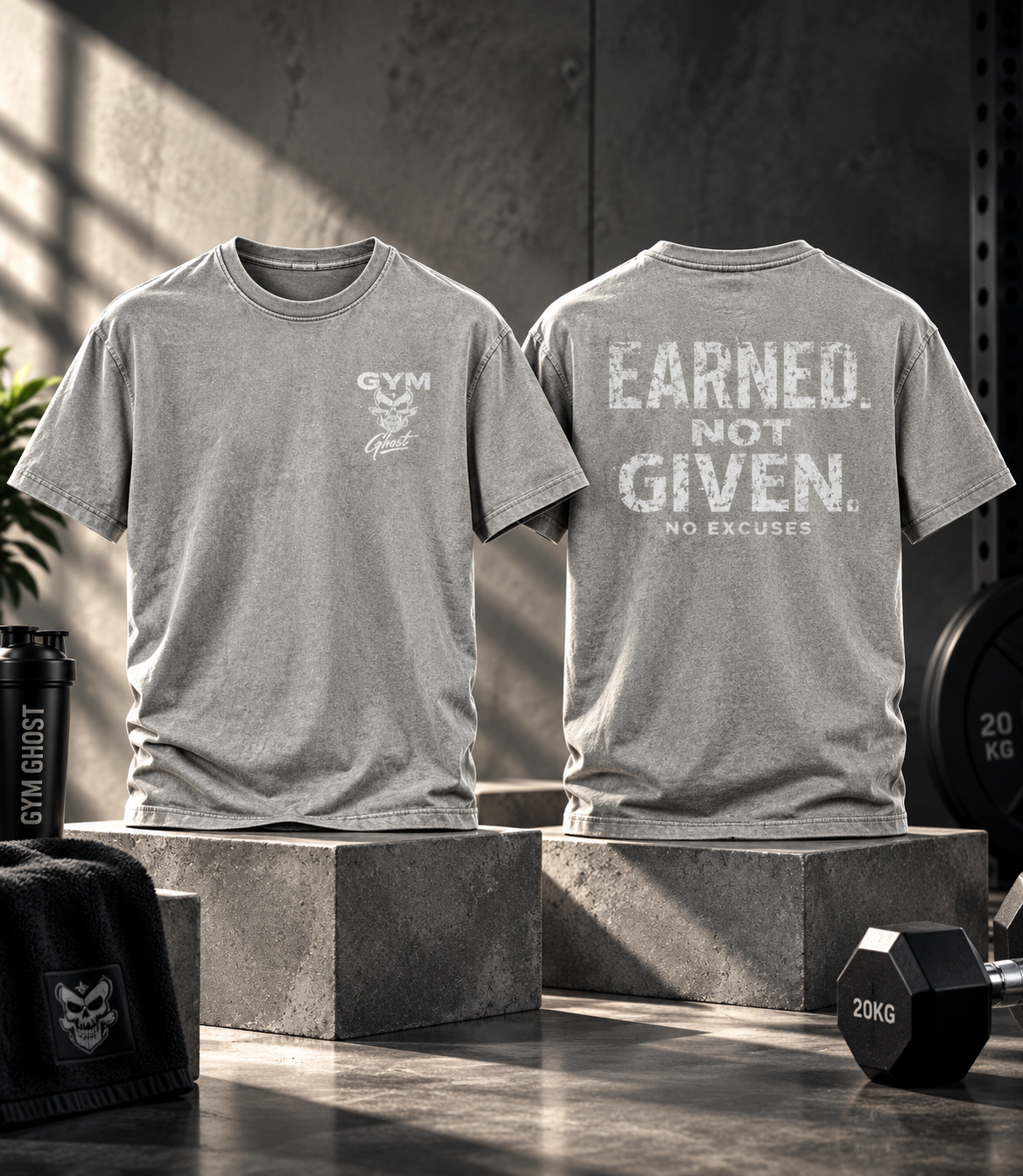 GYM GHOST Acid Wash Oversize T-Shirt – Asphalt | Gym & Streetwear