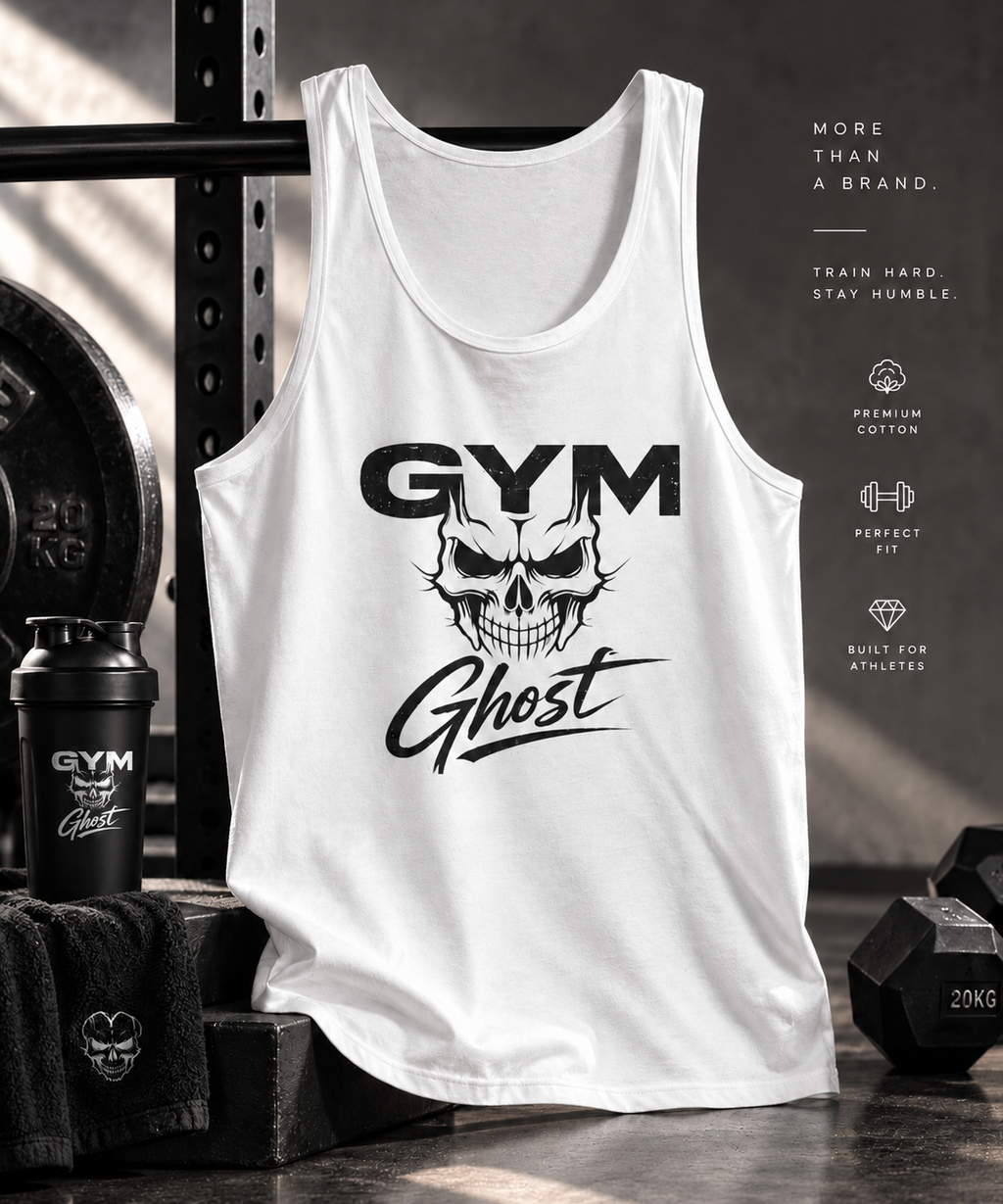 GYM GHOST Basic Tanktop – White
