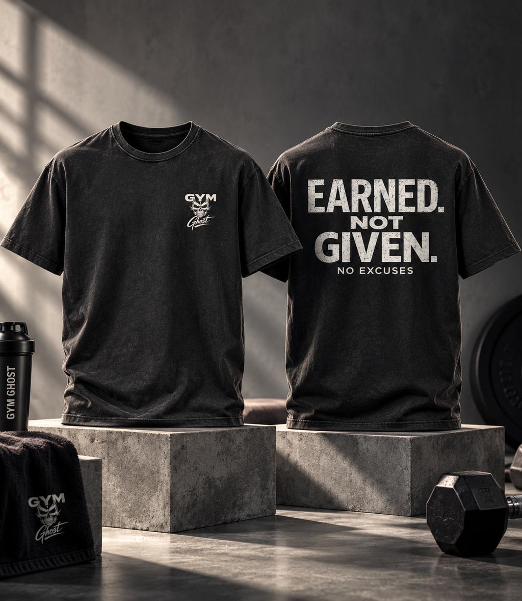 GYM GHOST Acid Wash Oversize T-Shirt – Schwarz | Gym & Streetwear